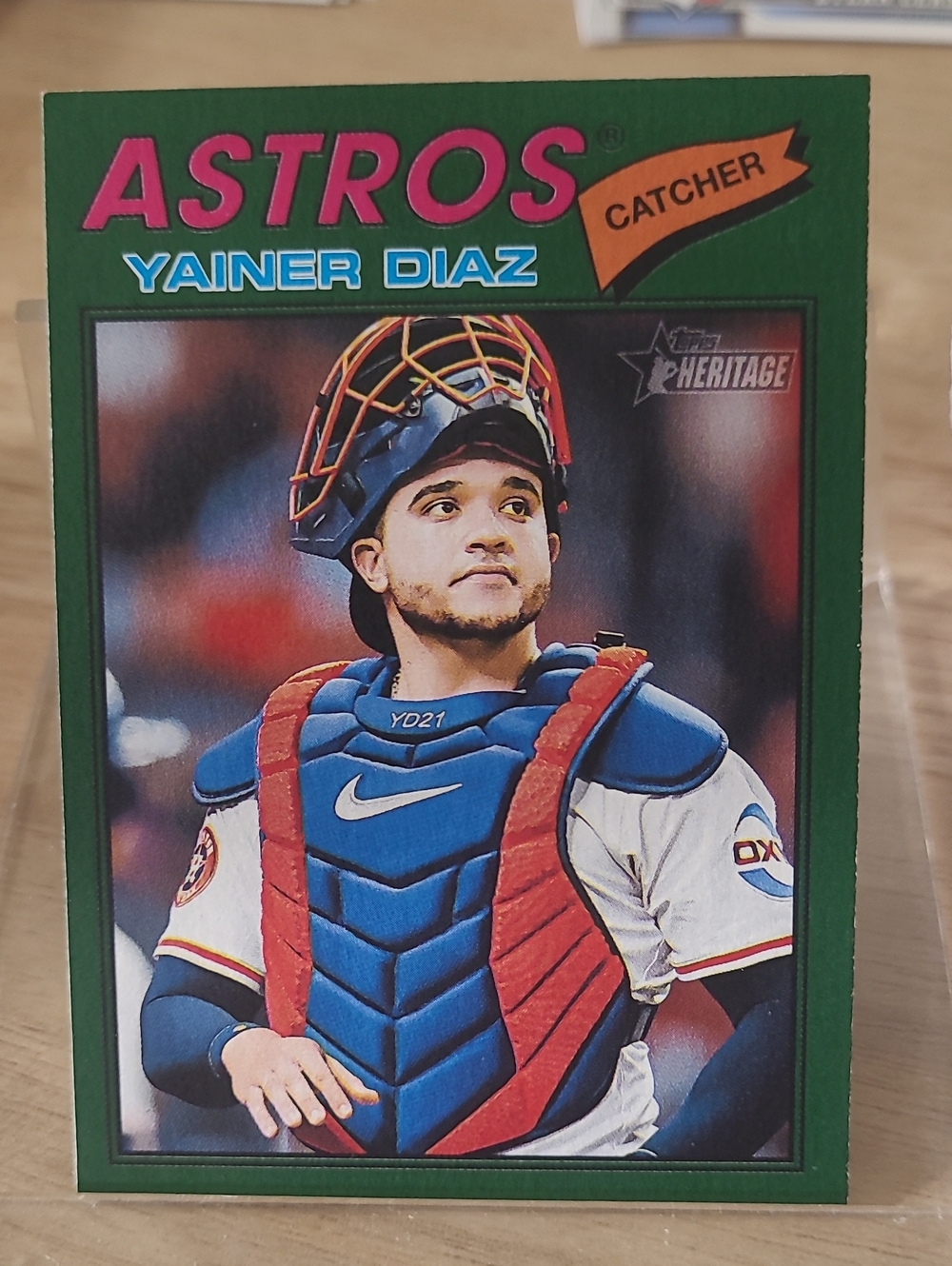 Astros Yainer Diaz Catcher Baseball Card - 2026 Topps Heritage Dark Green